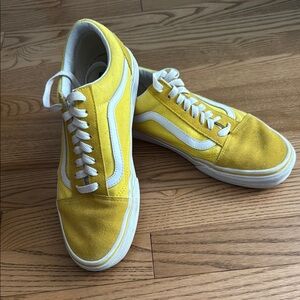 Vans Bright Yellow and White Shoes